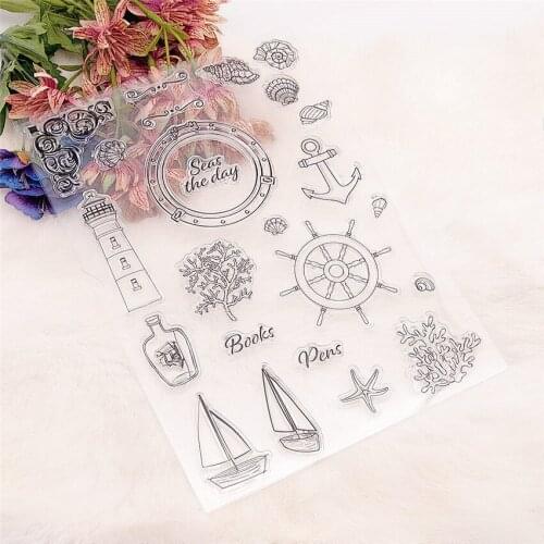 Hot Sale Rudder Sailing Boat Transparent Clear Stamps / Silicone Seals Roller Stamp For DIY Scrapbooking Photo Album/Card Making