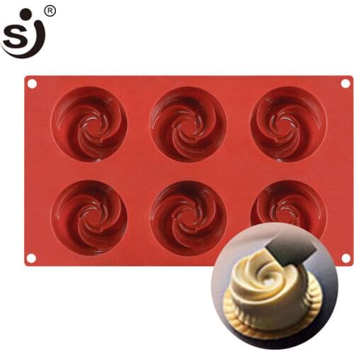 SJ 6Cavity Silicone Mousse Cake Mold Rose Chocolate Mould Decorating Silicon Mold Cake Decoration Tool Bakeware