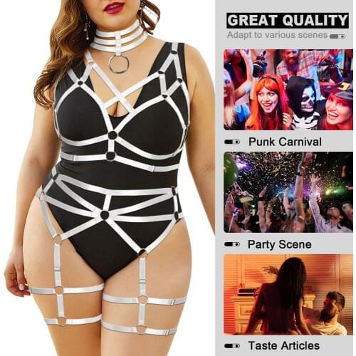 Light Sexy Body Bandage Harness Garter Plus Size Erotic Lingerie Bdsm Suspenders Goth Womens Underwear Thigh Bands Stockings