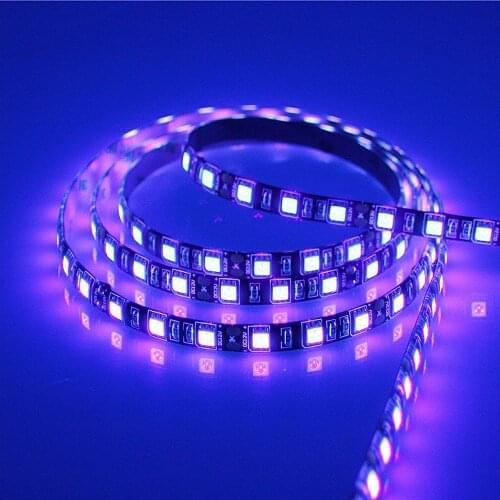 5M SMD 2835 3528 5050 Black White PCB UV Purple LED Strip light DC 12V 60Leds/m 120Leds/m Ultraviolet Ray LED Tape Ribbon Lamp