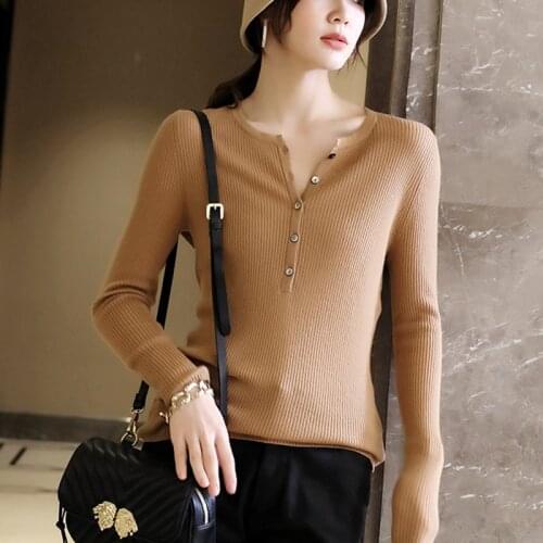 Thin sweater womens spring and autumn round neck sweater 2021 new slimming top long-sleeve wind pullover