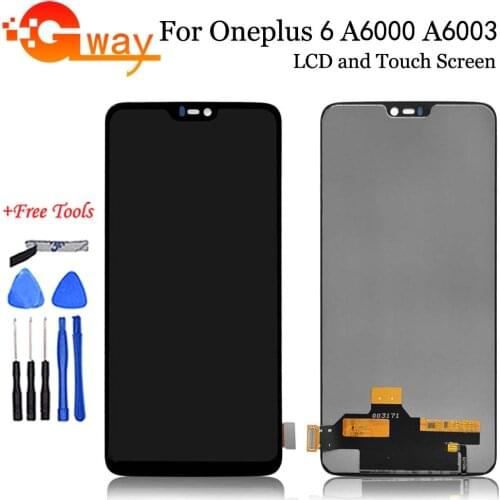 6.28" TFT Tested For OnePlus 6 One Plus 6 LCD Display Screen Touch Sensor Screen Digitizer For A6000 A6003 lcd Frame Replacement