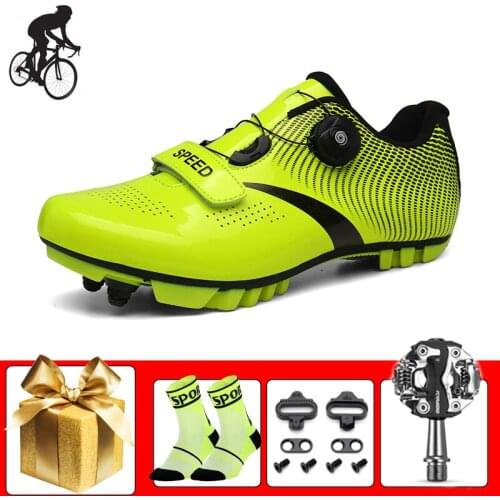 Cycling Sneakers Add Pedals Unisex Self-locking Breathable Mountain Bike Shoes Non-slip Cycling Shoes Riding Bicyle Footwear