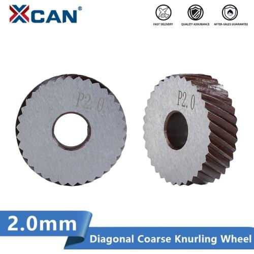 XCAN 2pcs 2.0mm Metal Lathe Wheel Knurling Tools Diagonal Coarse Knurling Wheel
