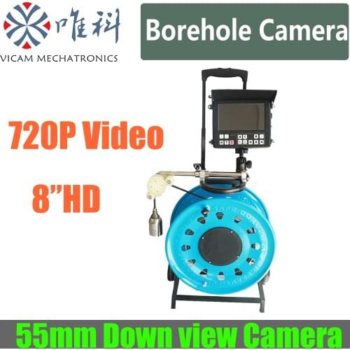 Factory Price Cctv Waterproof Inspection Camera for Wells 100m 200m Soft Cable and Hd Screen V8-100