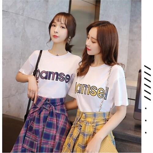 Women summer dresses pullover plus size short sleeves loose dresses 2019 Summer style O-neck grid two-piece dresses