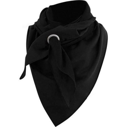 Winter Thicken Warm Large Triangle Scarf with Hole Ring Simple Solid Color Neck Warmer Cold Weather Blanket Shawl Wrap