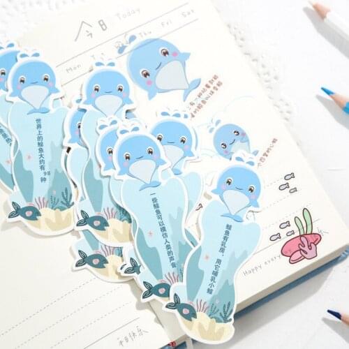 10pc Cartoon Animals Mr. Paper Bookmark Panda Deer Whale Dinosaur Pattern Book Clip Teacher Gifts Greeting Card Book Page Folder