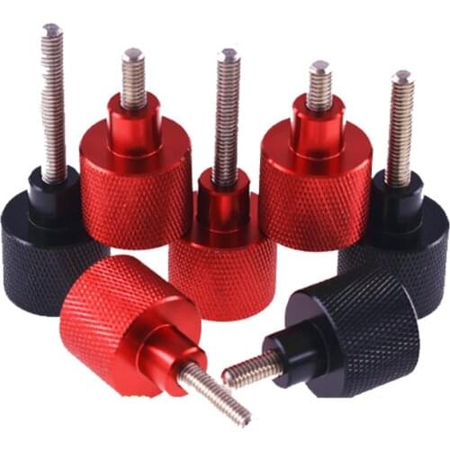 2pcs/lot 1/4-20 UNC Black/Red Thumb Screw Bolt Video Camera Computer Panel Fixed Position Hand-Tighten Step Screw