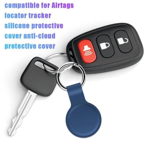 2021 Car Key Ring Holder with Silicone Protector Cover For AirTags Anti-scratch Anti-fall Keychain Protective Sleeve For Airtags