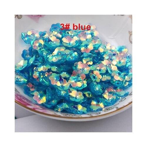 50g/lot PVC Sequins 8mm Flower Zapato Flor With 1 Center Hole Plum Blossom Cup Sequins Decoration Hologram Sequins Blue Confetti