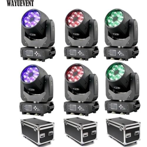 6pcs/6x40W Moving Head 1 Case Bee Eye Beam Movinghead RGBW LED Lyre Zoom Wash Lighting Effect Dmx Control for DJ Club Hard Case