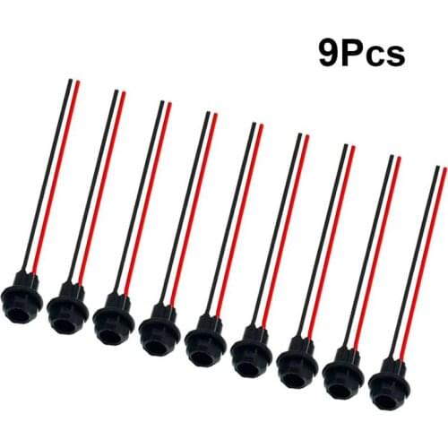 9pcs Bulb Socket Connector T10 Instrument Light Bulb Socket Lamp Holder Adapter Base Connector For Motorcycle Car Truck Boat