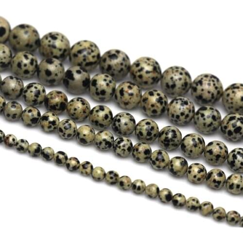 DIY handmade jewelry accessories material the 4 - 16mmA natural spots stone semi-finished beads loose beads wholesale