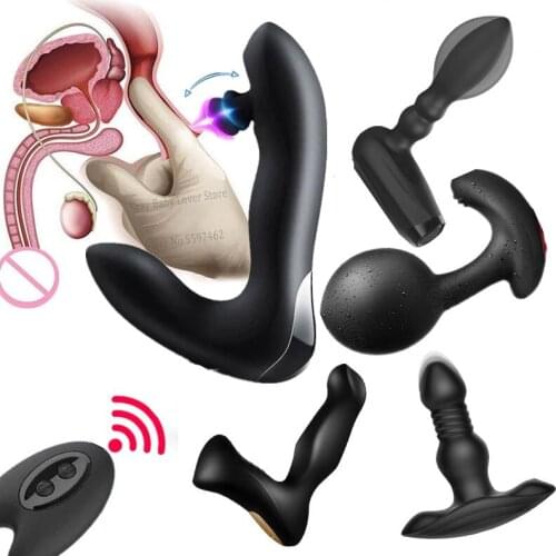 Wireless Vibrator Anal Plug Male Prostate Massager Inflatable Anal Dilator Adult Sex Product For Men Women Vibrating Erotic Toys