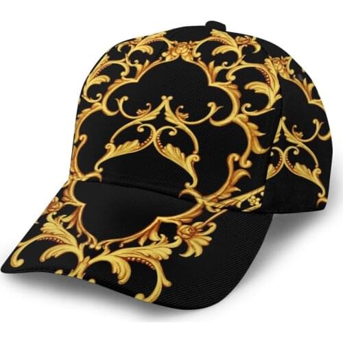 Noisydesigns Golden Baroque Pattern Women Baseball Cap Summer Female Girls Adjustable Snapback Summer SunHat Luxury Dropshipping