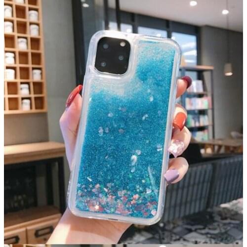 Dynamic Quicksand Phone Case For Phone 11 Pro Max X XR XS MAX 8 7 6 6s Plus Apps Icon Glitter Silicone Hard Cover