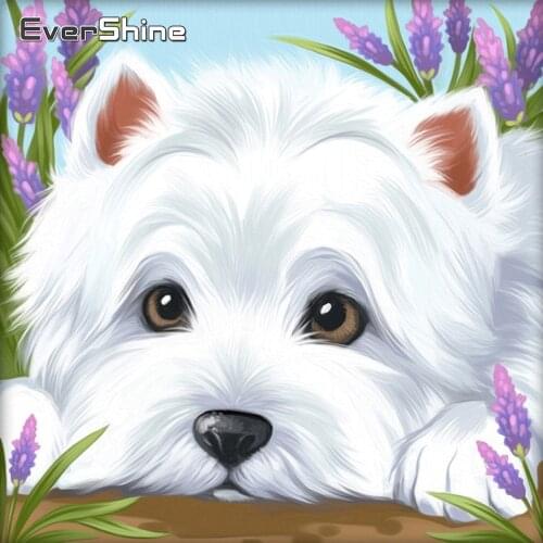 EverShine 5D Diamond Painting Dog Cross Stitch Kits Handmade Diamond Embroidery Animals Picture Of Rhinestones Art Wall Decor