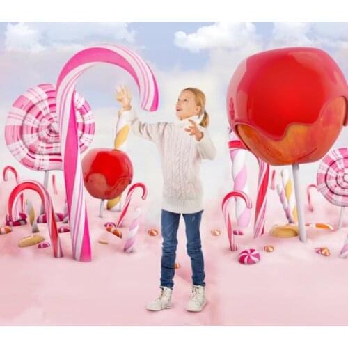 Blue Sky White Clouds Sweet Lollipop Background Backdrop for Photography Newborn Backdrops for Girls Birthday Party Baby Shower