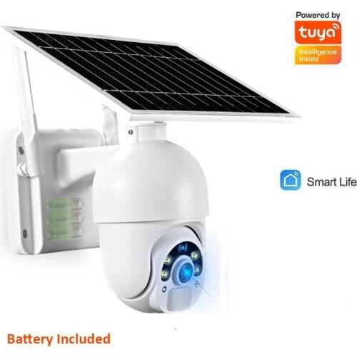 HONTUSEC TUYA Solar PTZ IP Camera 4G Sim Card WiFi Outdoor Two Way Audio PIR Alarm Human Detection Rechargeable Battery Camera