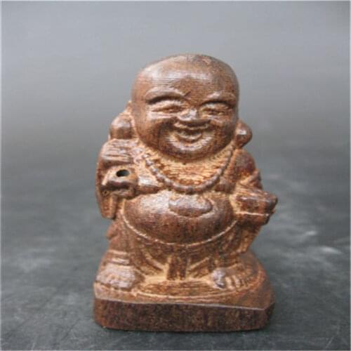 Elaborate Chinese Classical Wood Hand-carved young monk Statue