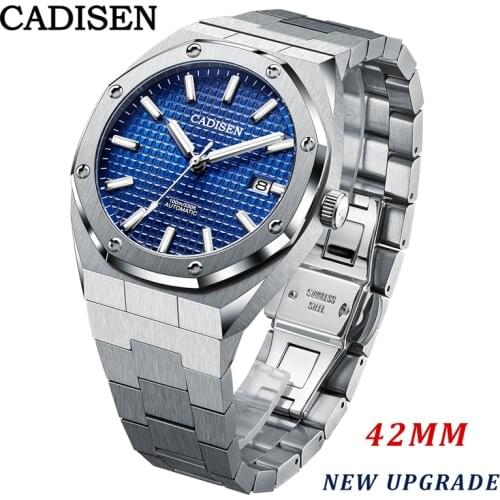 CADISEN Mechanical Mens Watches Japan NH35 Movement Automatic Watch Men Top Brand Luxury Stainless Steel Waterproof Sport Clock