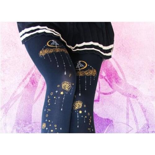 Lolita girl Pantyhose Stockings Pantyhose Gothic Style Retro Printed Tights D059