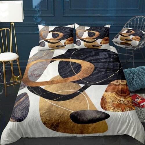 Abstract Pebbles III Quilt Cover Pillowcase 3Piece Comforter Bedding Set With Pillow Case Single Double Duvet Cover Home Decora