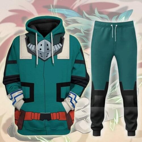Anime Boku no Hero Academia Midoriya Izuku Cosplay Costume T-shirt Hoodie 3D Printed Pants Polyester Uniforms