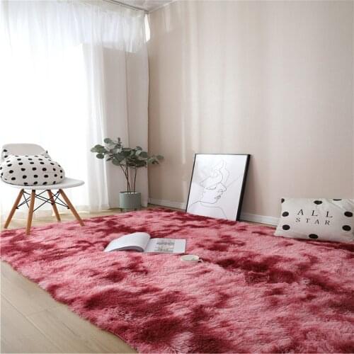 Gradient Tie-dye Rainbow Colors Carpets Bedroom Living Room Bedside Coffee Table Carpet Mat Plush Anti-slip Baby Crawling Rugs