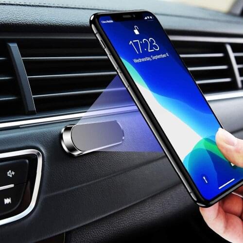 Magnetic Car Phone Holder Metal Mini Strip Shape Magnet Stand for iPhone 12 Pro 11 Car Dashboard Phone Mount GPS Stand for Wall
