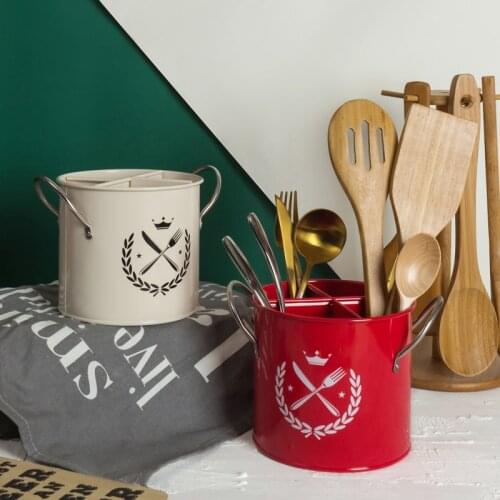 Semi handmade metal flatware caddy