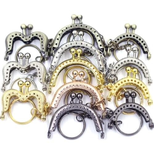12 Styles Metal Coin Purse Bag Purse Frame With Keychain Key Ring Frame Kiss Clasp Lock DIY Craft Wallet Hardware Accessaries