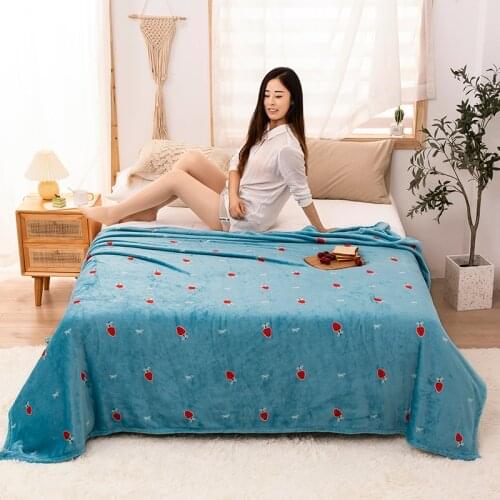MLSSX bedspread blanket 200x230cm High Density Super Soft Flannel Blanket to on for the sofa/Bed/Car Portable Plaids