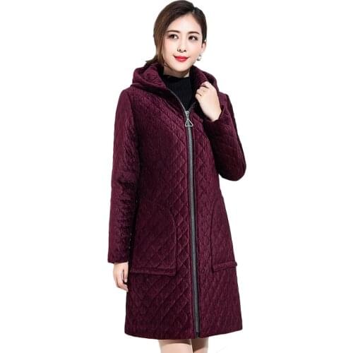 Fashion Middle age clothing Large size gold velvet Thick cotton coat Autumn Winter Hooded Warm cotton clothing long coats 5XL