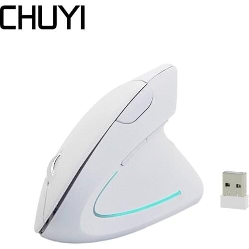 CHUYI Wireless Vertical Mouse Ergonomic Gaming Mause 800/1200/1600DPI Optical Computer Mice With Mouse Pad For Gamer PC Laptop