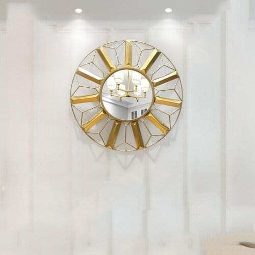 American Wrought Iron Round Wheel Wall Decorative Mirror Wall Mural Crafts Home livingroom Background Wall Hangings Decoration