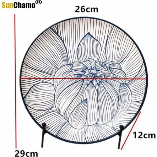 New Chinese Plate Decoration Chinese Ceramic Wall Plate Wall Decoration Restaurant Background Wall Decoration Plate Wall 26CM