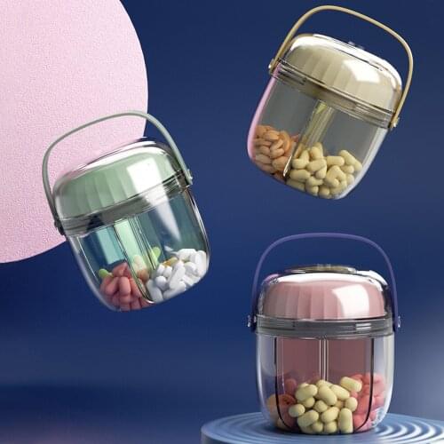 High Capacity Portable Pill Box for Household Use Four Grid Large Capacity Pills Case Packing Storage Box Support Dropshipping