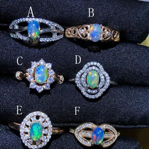 Supply Explosion-Proof 925 Sterling Silver Inlaid 18k Rose Gold Plated Natural Opal Ring Boutique Jewelry