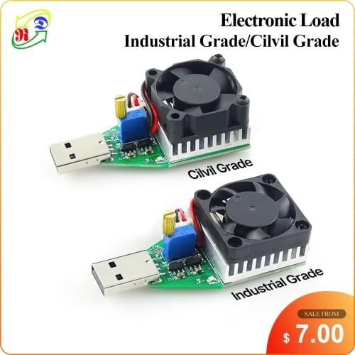 RD Industrial and Cilvil Grade Electronic Load resistor USB Interface Discharge battery test capacity fan adjustable current 15w