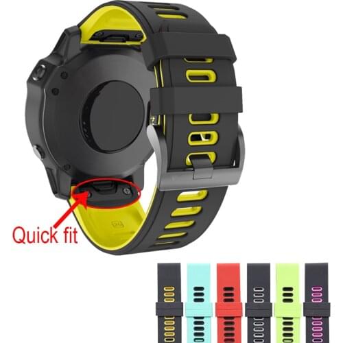 26 22mm Watchband for Garmin Fenix 6X 5X 5 Plus 3 3 HR Forerunner 935 845 Watch Quick Release Silicone Easy fit Wrist Band Strap