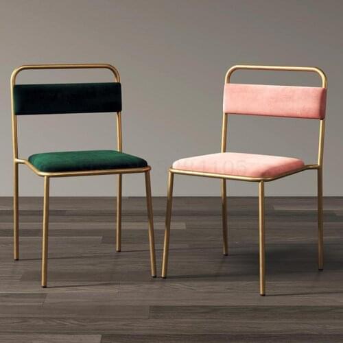 Northern Europe Light Luxury Dining Chair Modern Simple Household Back Chair Industrial Style Leisure Iron Art Coffee Restaurant