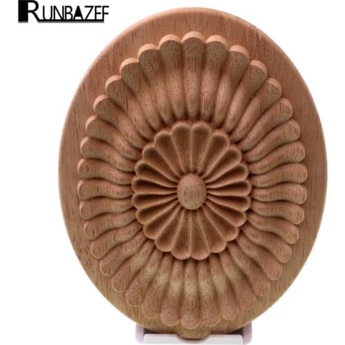 RUNBAZEF European Style Exquisite Classic Wood Carved Applique Furniture Home Decoration Accessories Door Wall Craft Miniature