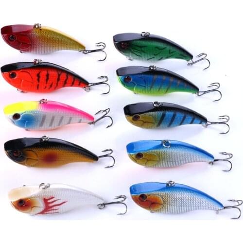 Stream carp fishing iscas artificiais 75mm vib hard plastic lures 7.5cm 18g 6# hooks fishing caret tackle pesca tackle fishhooks