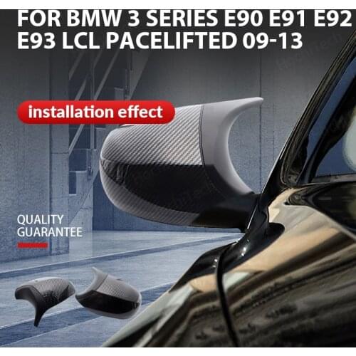 Car styling high quality 2pcs bright black trim M3 style Rearview Mirror cover caps for BMW E90 E91 E92 E93 LCI