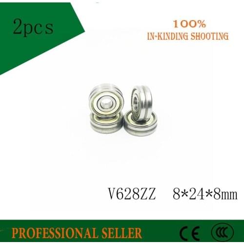 V628ZZ 628 8 x24 x8 mm V grooved straightener guide wheel bearings 8 * 24 * 8 mm pulley bearings V groove width 1.5mm