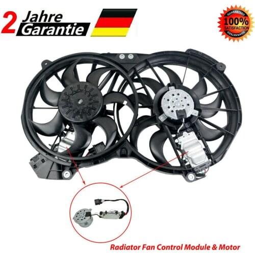 AP01 Radiator Cooling Fan Assembly for Audi A6 4F2 4F5 4FH C6 Avant Allroad 2004-2011 2.0 3.0 TFSI BDX CAJA 4F0121207K 4F0959455