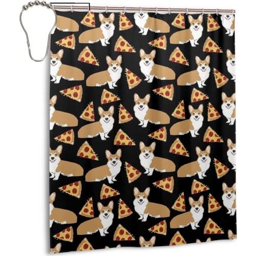 High Quality Printed Dog Cute Welsh Corgi Puppy Fabric Shower Curtains Screen ery Waterproof Products Bathroom Decor