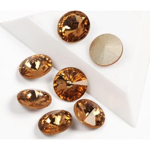 YANRUO 1122 High Quality Strass Lt. Col. Topaz Color Rivoli Fancy Rhinestones Pouplar Crystal Rhinestone For Nail Art Decoration